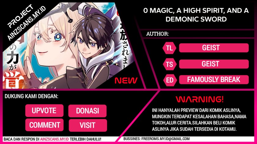 0 Magic, a High Spirit, and a Demonic Sword Chapter 01 Gambar 1