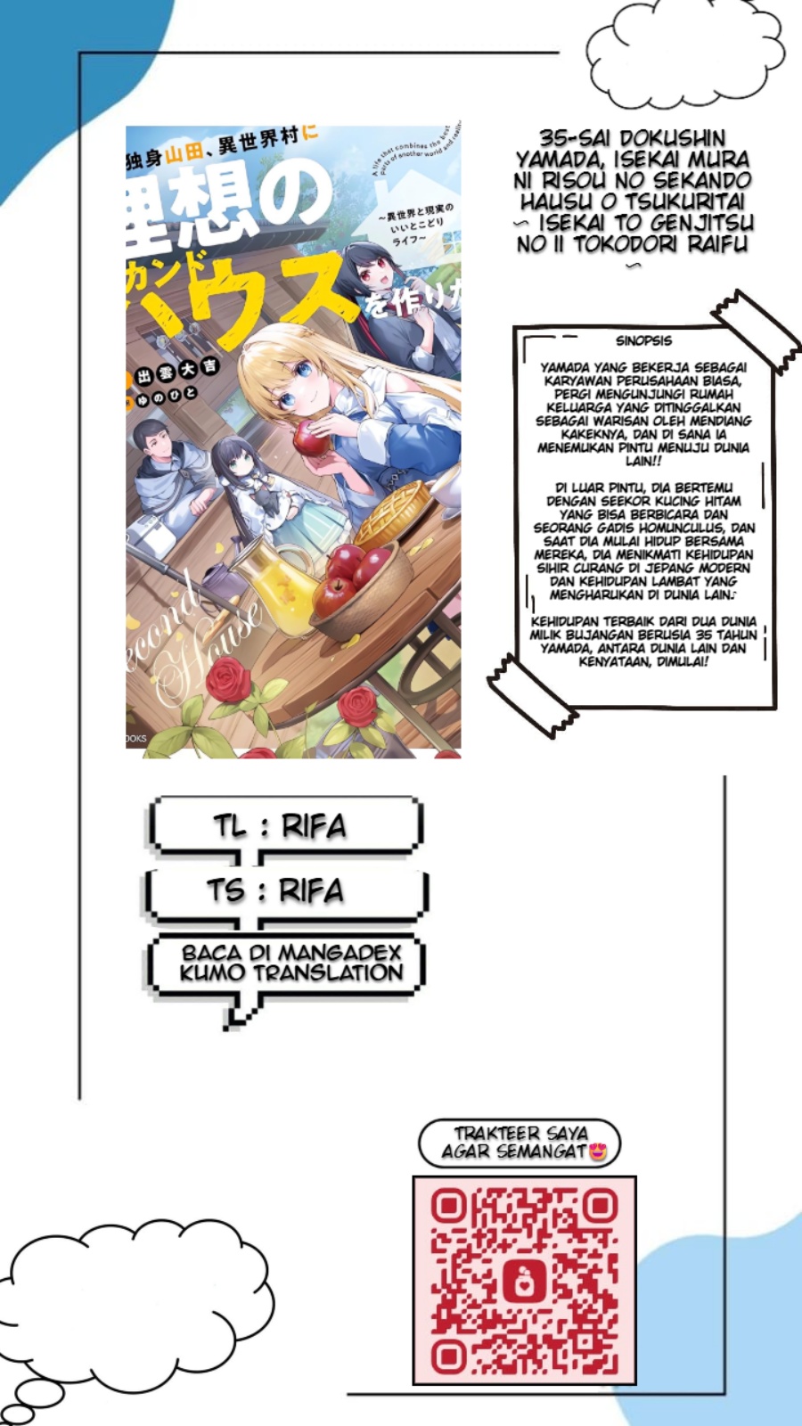 35-sai dokushin Yamada, isekai mura ni risou no sekando hausu o tsukuritai 〜 isekai to genjitsu no ii tokodori raifu 〜 Chapter 02.2 Gambar 1