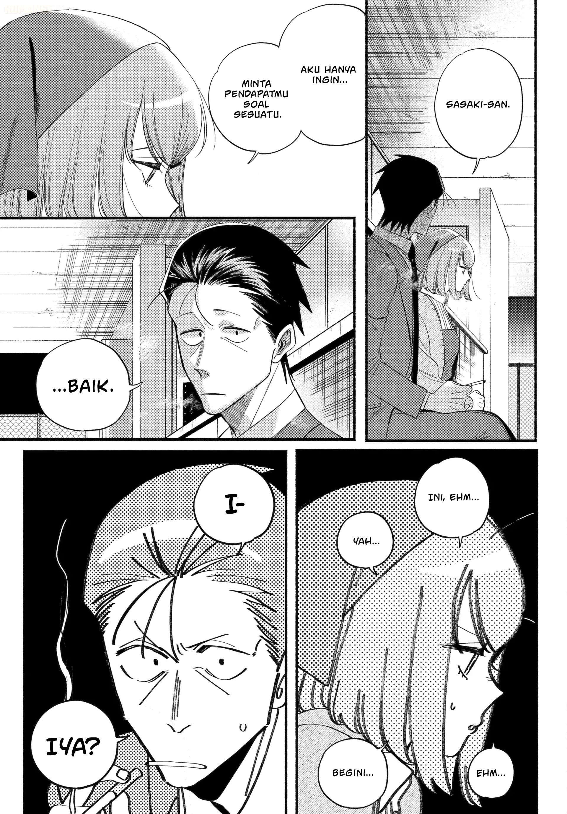 A Story About Smoking at the Back of the Supermarket (Super no Ura de Yani Suu Futari) Chapter 56 Gambar 8