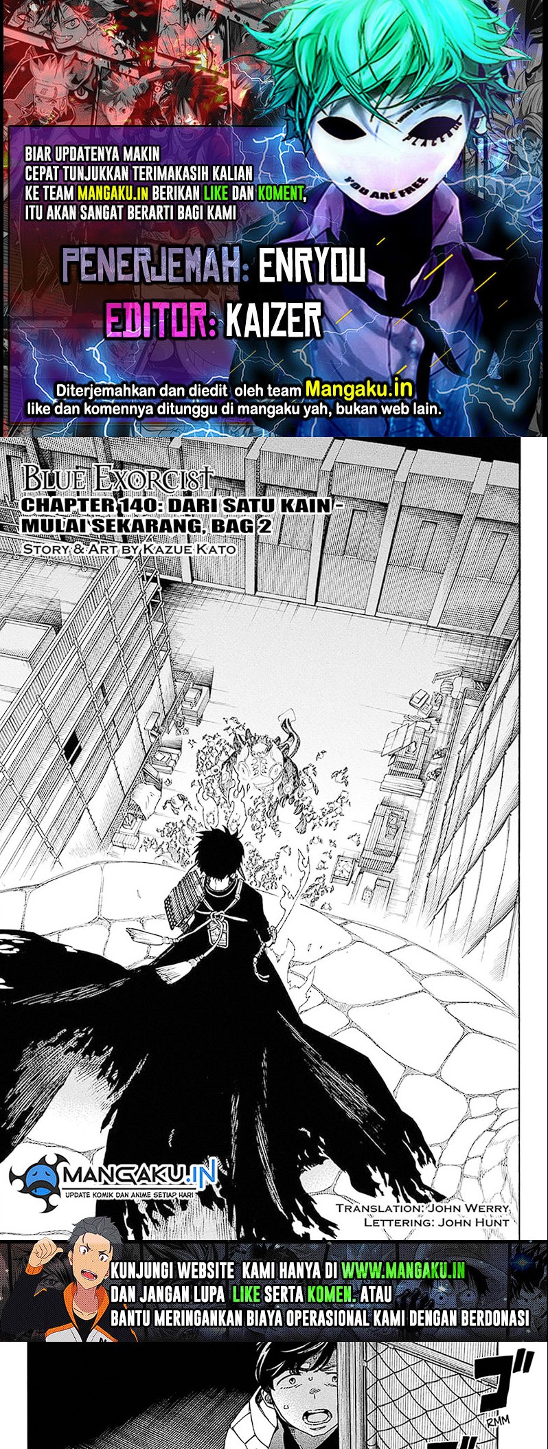 Ao no Exorcist Chapter 140.1 Gambar 1