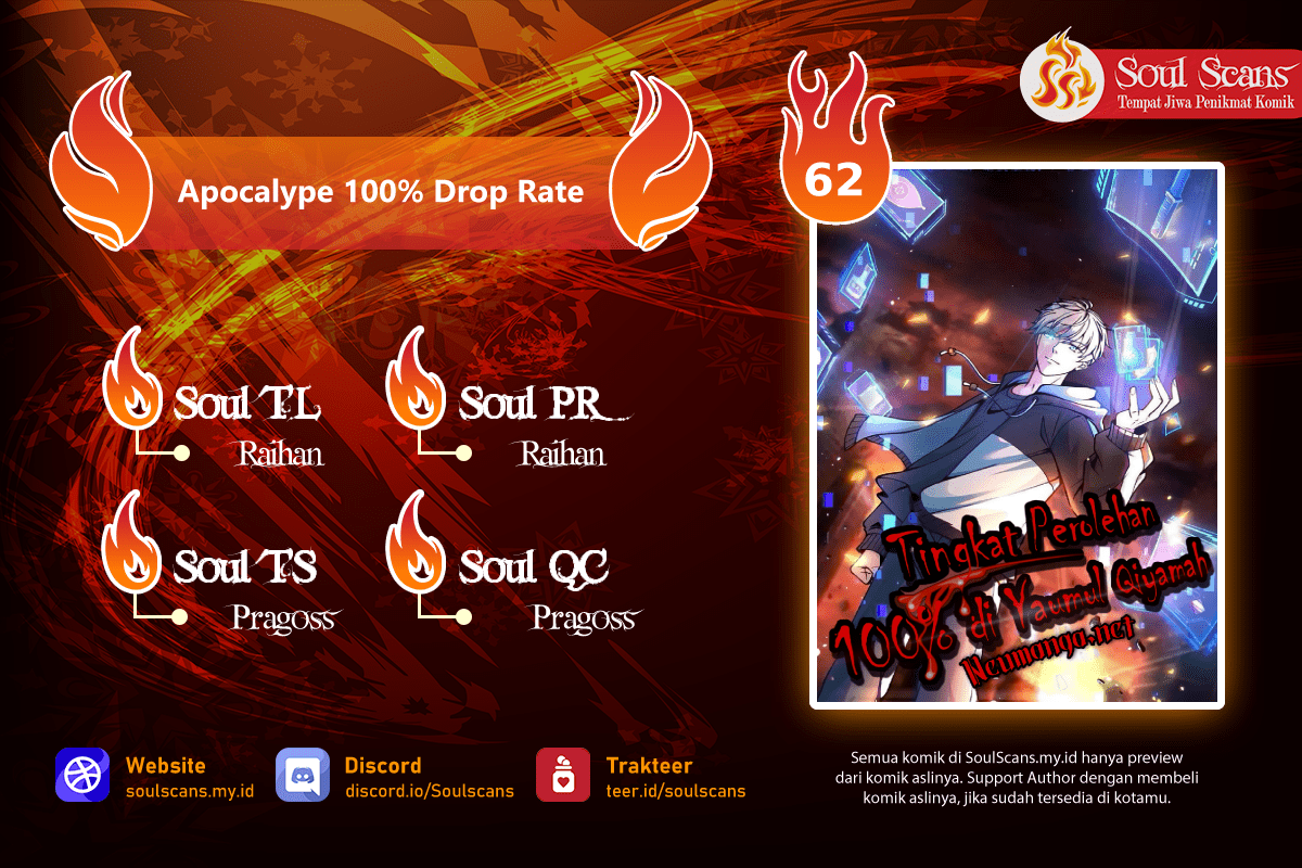 Apocalypse 100% Drop Rate Chapter 62 Gambar 1
