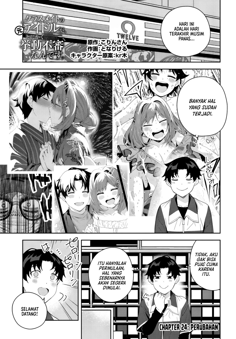 Classmate no Moto Idol ga, Tonikaku Kyodou Fushin Nan desu Chapter 24 Gambar 1