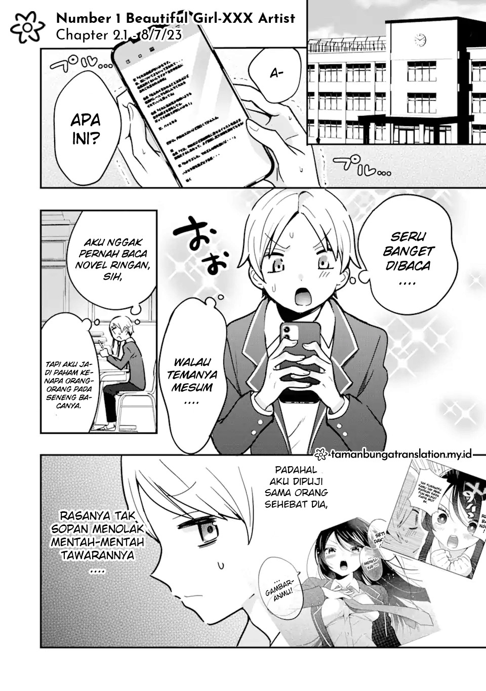 Gakuen 1 no Bishoujo wa x x Eshi no Ore ni Horeteiru!? (The Number 1 Beautiful Girl in the School is in Love With Me, the XXX Artist.) Chapter 02.1 Gambar 9