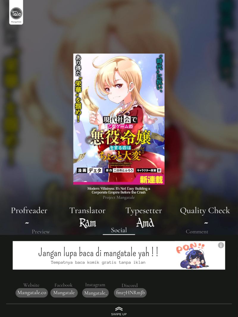 Gendai Shakai de Otome Game no Akuyaku Reijou wo suru no wa Chotto Taihen Chapter 01 Gambar 1