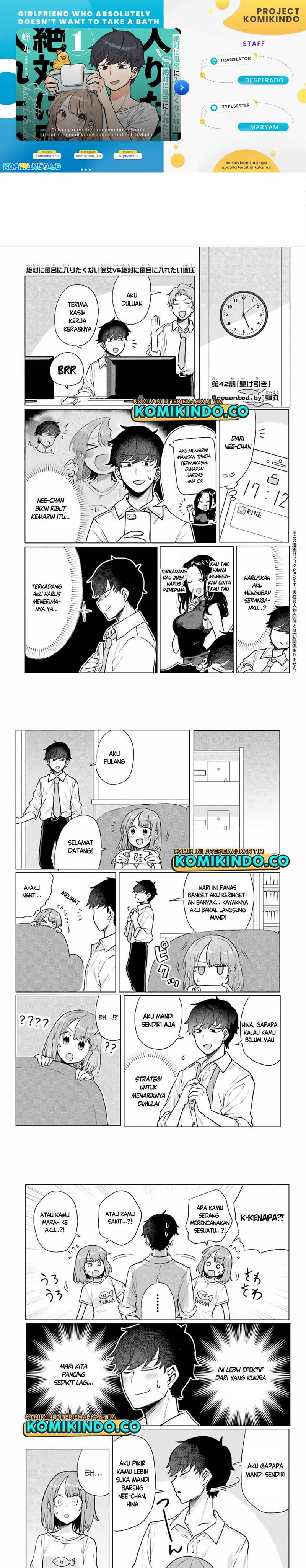 Girlfriend Who Absolutely Doesn’t Want to Take a Bath VS Boyfriend Who Absolutely Wants Her to Take a Bath Chapter 42 Gambar 1