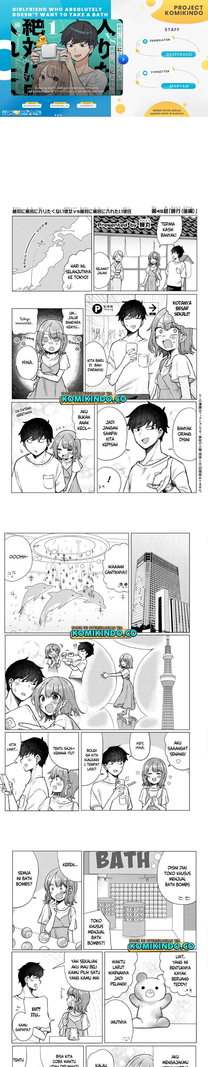 Girlfriend Who Absolutely Doesn’t Want to Take a Bath VS Boyfriend Who Absolutely Wants Her to Take a Bath Chapter 45 Gambar 1
