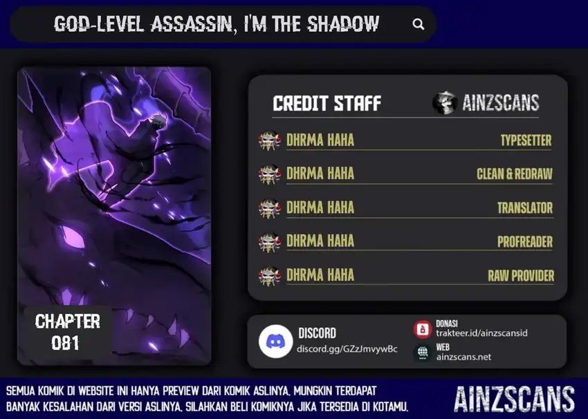 God-level Assassin, I’m the Shadow Chapter 81 Gambar 1