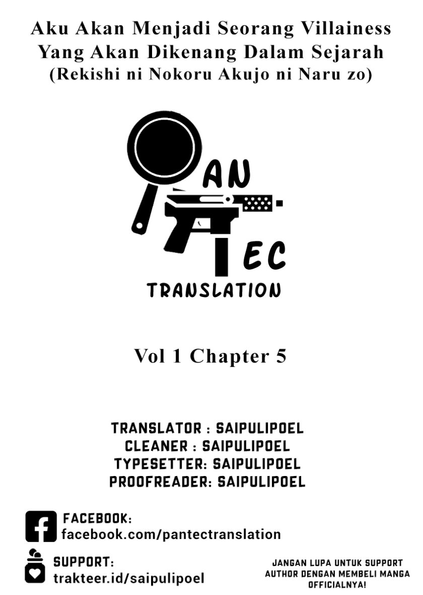 I’ll Become a Villainess That Will Go Down in History (Rekishi Ni Nokoru Akujo Ni Naru Zo: Akuyaku Reijou Ni Naru Hodo Ouji No Dekiai Wa Kasoku Suru You Desu!) Chapter 05 Gambar 1