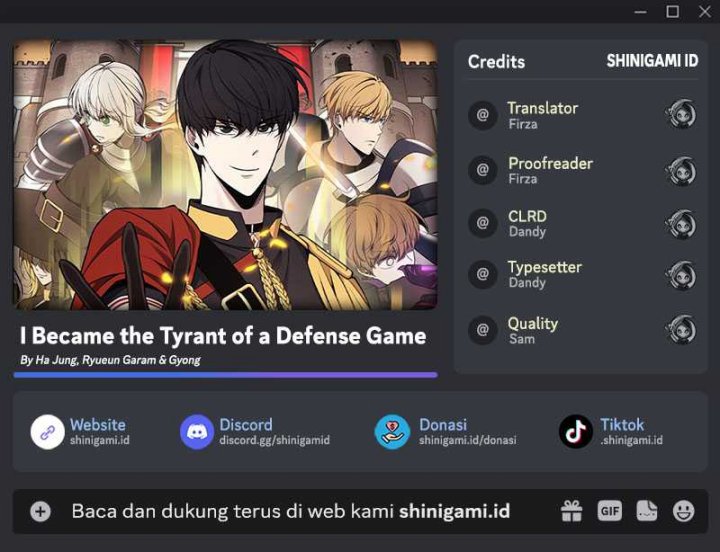 I Became the Tyrant of a Defense Game Chapter 51 Gambar 1