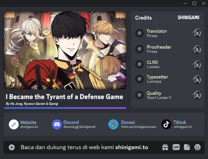 I Became the Tyrant of a Defense Game Chapter 154 Gambar 1