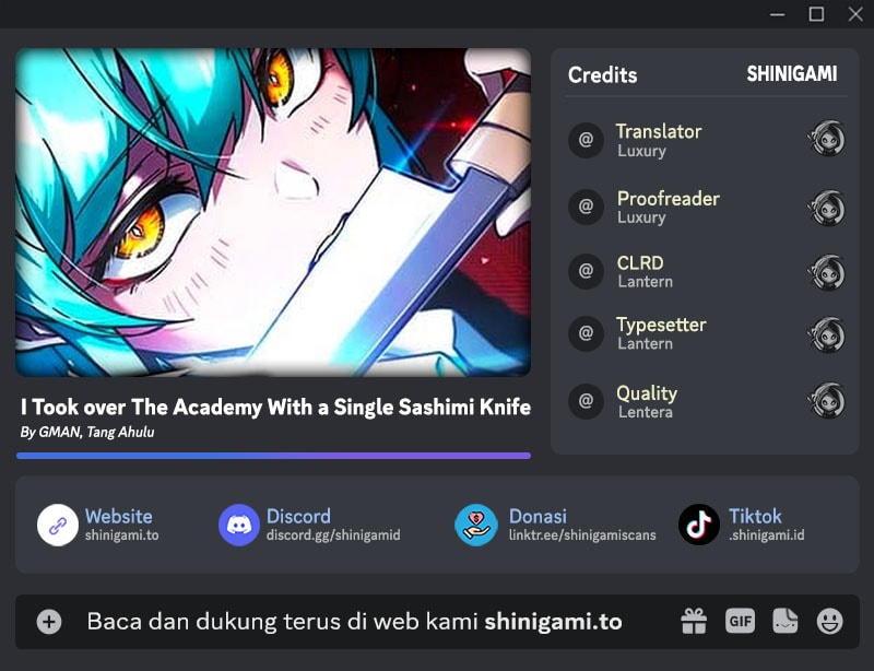 I Took over The Academy With a Single Sashimi Knife Chapter 51 Gambar 1