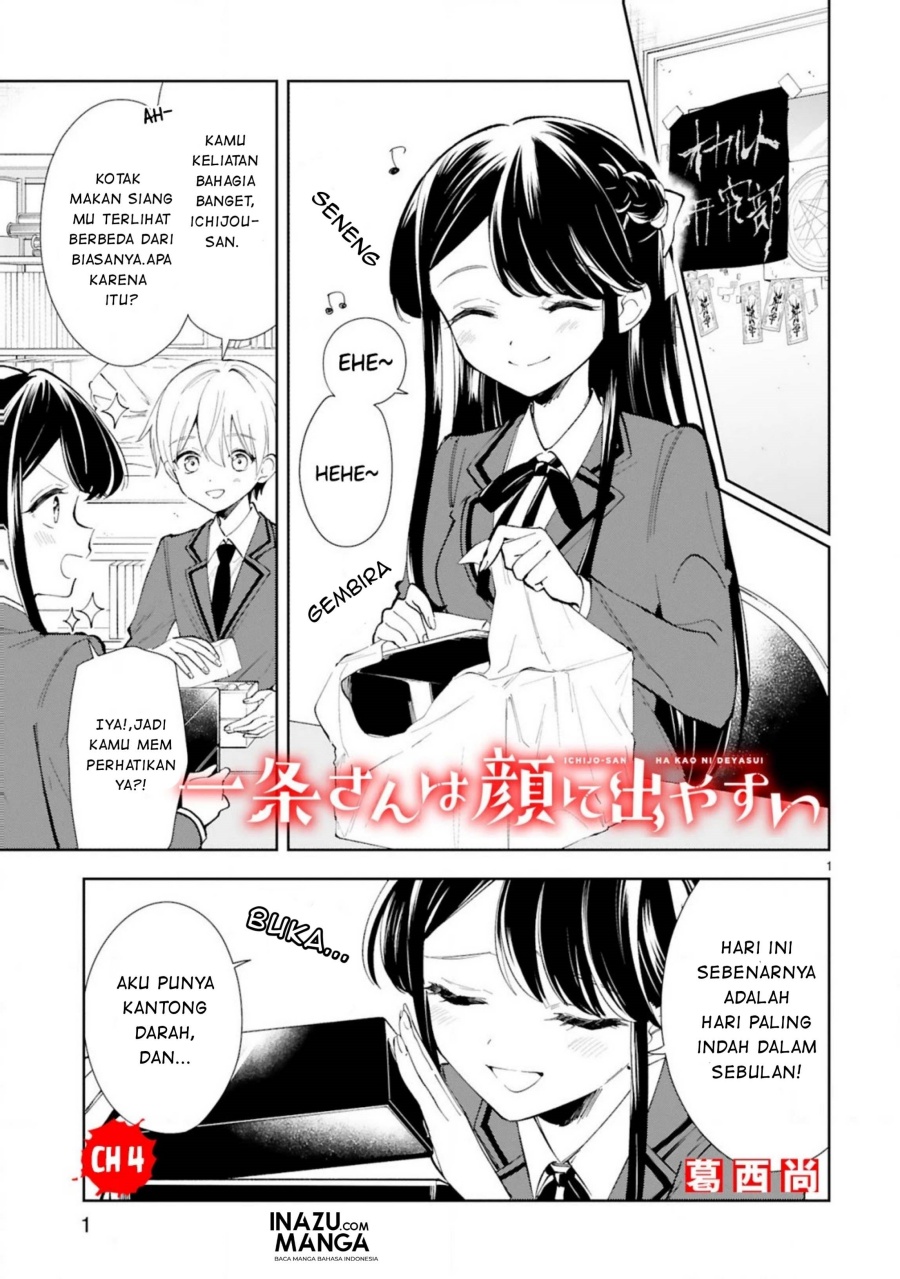 Ichijou-san wa Kao ni Deyasui Chapter 04 Gambar 2