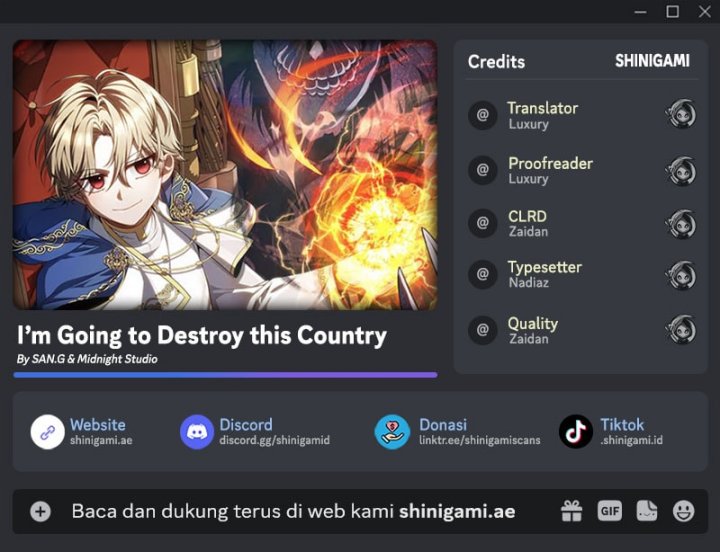 I’m Going To Destroy This Country Chapter 40 Gambar 1