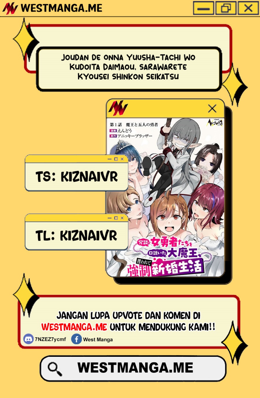 Joudan de Onna Yuusha-tachi wo Kudoita Daimaou, Sarawarete Kyousei Shinkon Seikatsu Chapter 01 Gambar 1