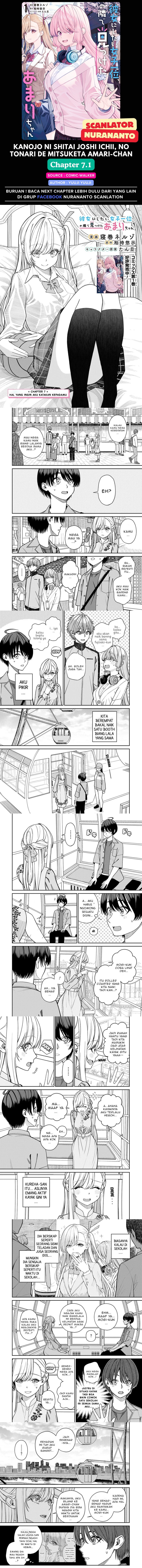 Kanojo ni shitai Joshi Ichii, no Tonari de Mitsuketa Amari-chan Chapter 07.1 Gambar 1