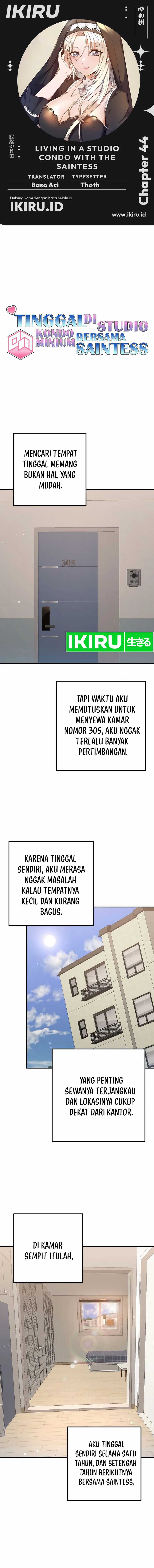 Living in a Studio Condo With the Saintess Chapter 44 Gambar 1