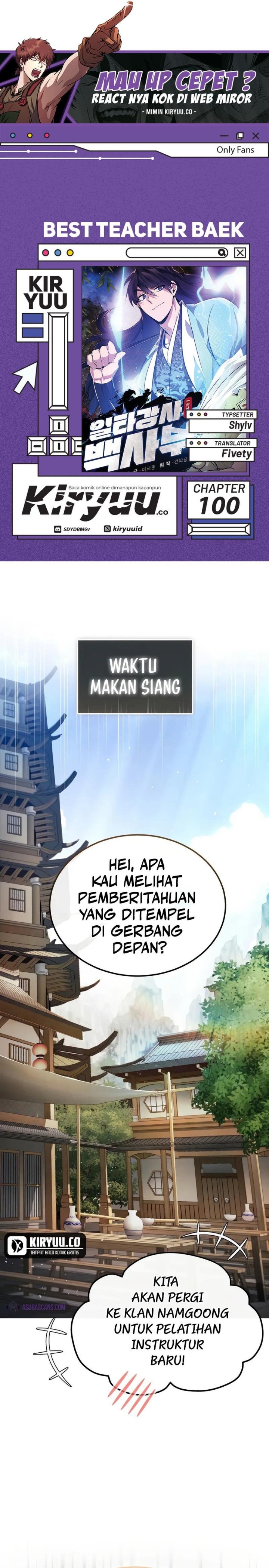 Number One Star Instructor Master Baek Chapter 100 Gambar 1