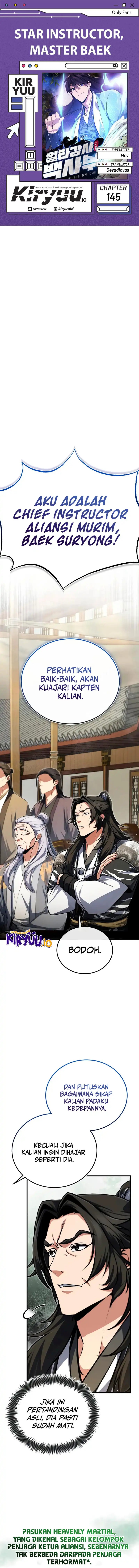Number One Star Instructor Master Baek Chapter 145 Gambar 1