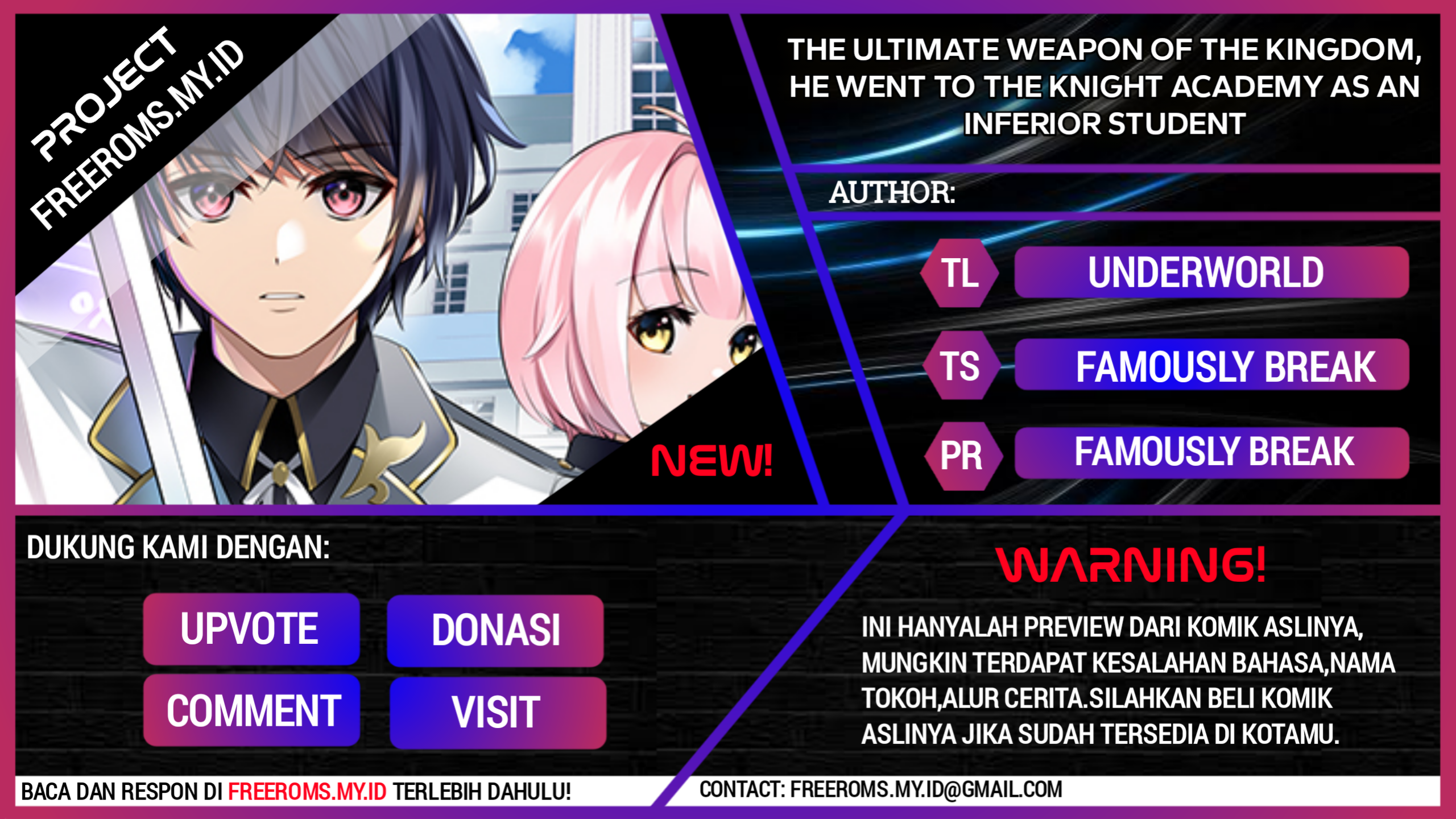 Oukoku no Saishuu Heiki, Rettousei to shite Kishi Gakuin e (The Ultimate Weapon of the Kingdom, He Went to the Knight Academy as an Inferior Student) Chapter 01.2 Gambar 1