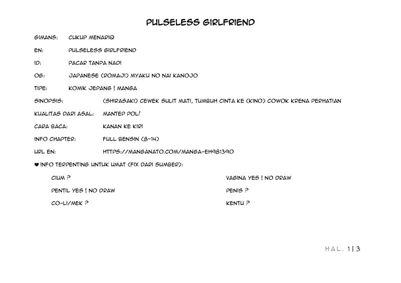 Pulseless Girlfriend Chapter 11 Gambar 1