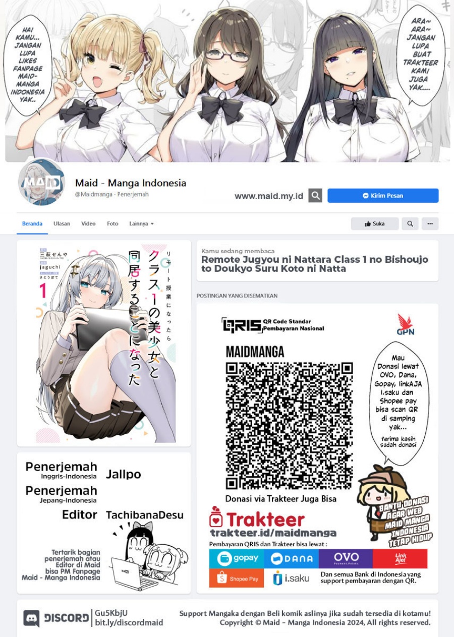 Remote Jugyou ni Nattara Class 1 no Bishoujo to Doukyo Suru Koto ni Natta Chapter 09 Gambar 2