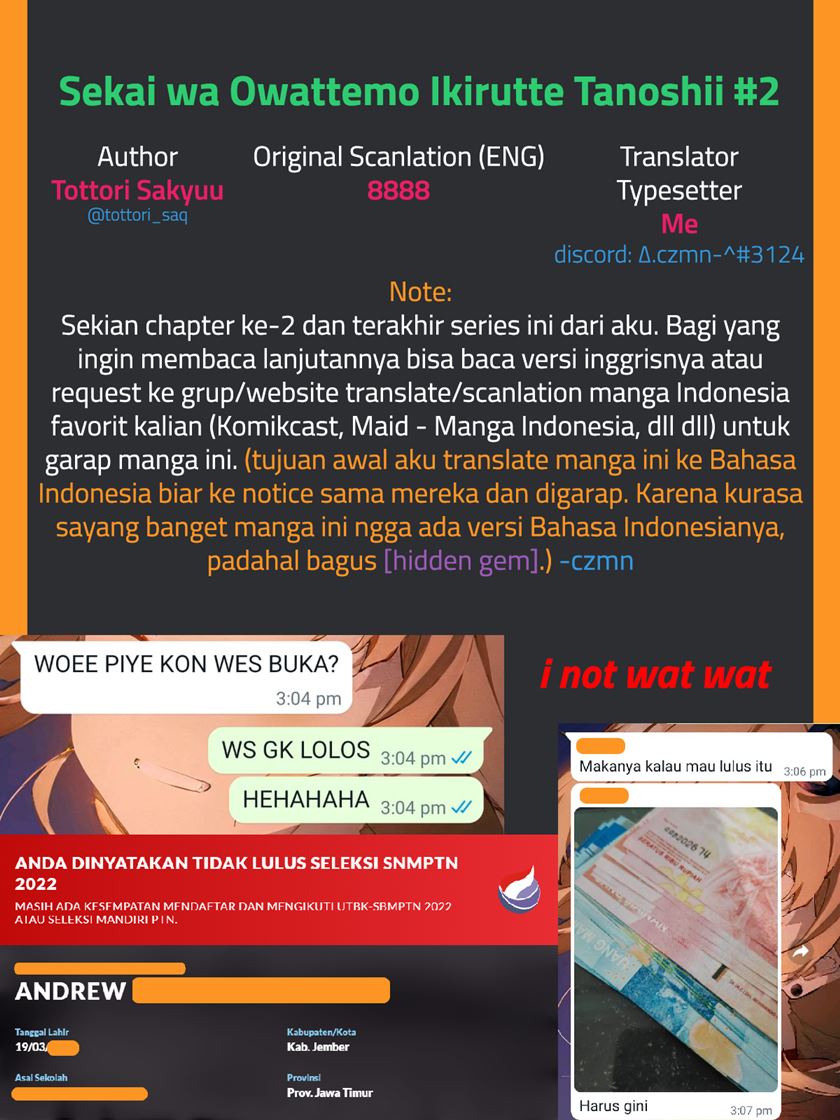Sekai wa Owattemo Ikirutte Tanoshii Chapter 02 Gambar 23