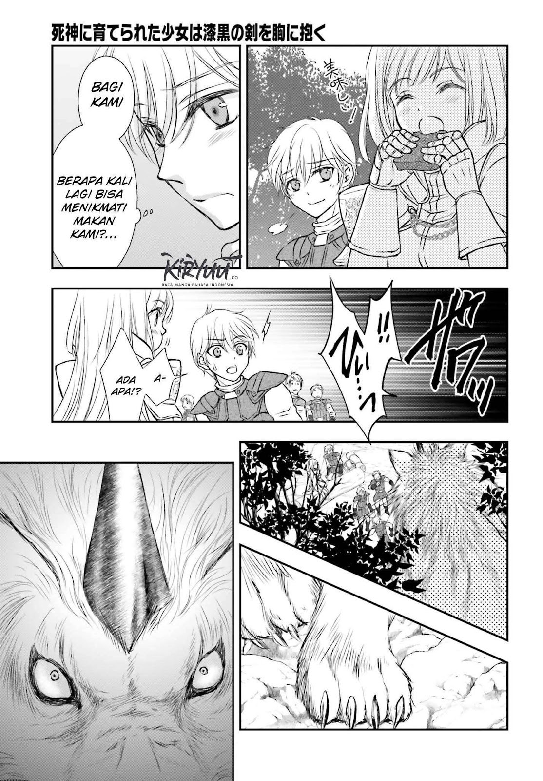 Shinigami ni Sodaterareta Shoujo wa Shikkoku no Tsurugi wo Mune ni Idaku Chapter 04 Gambar 8