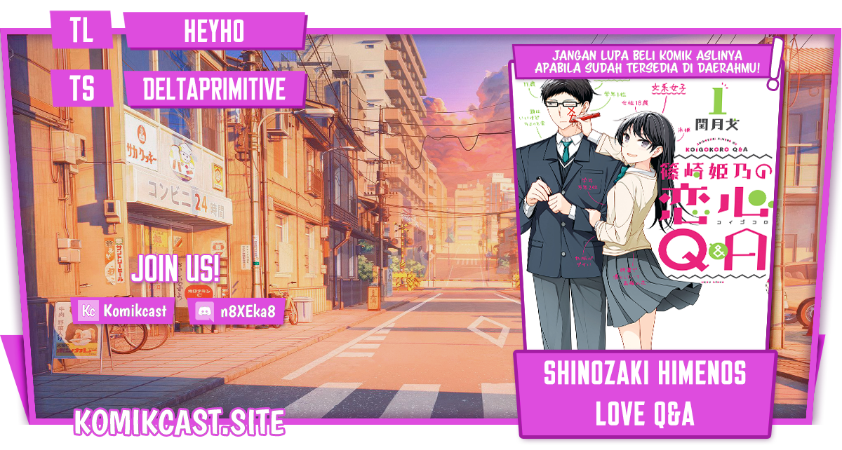 Shinozaki Himeno’s Love Q&A Chapter 05 Gambar 1
