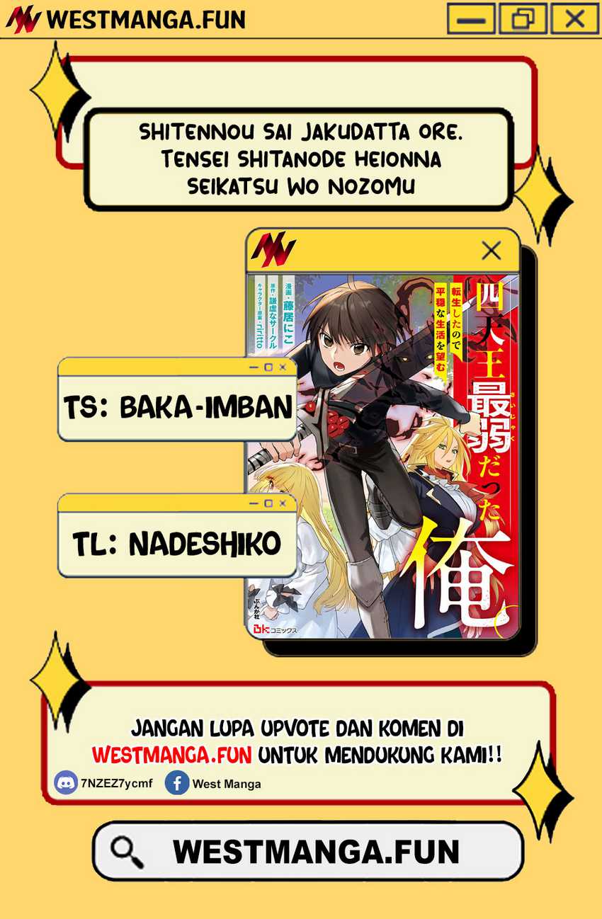Shitennou Sai Jakudatta Ore. Tensei Shitanode Heionna Seikatsu wo Nozomu Chapter 21 Gambar 3