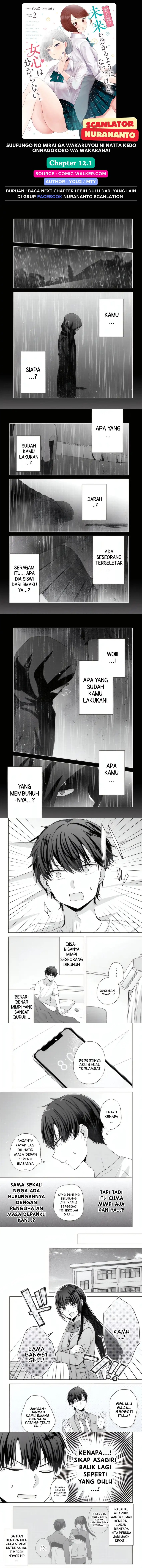 Suufungo no Mirai ga Wakaru You ni Natta Kedo Onnagokoro wa Wakaranai. Chapter 12.1 Gambar 1