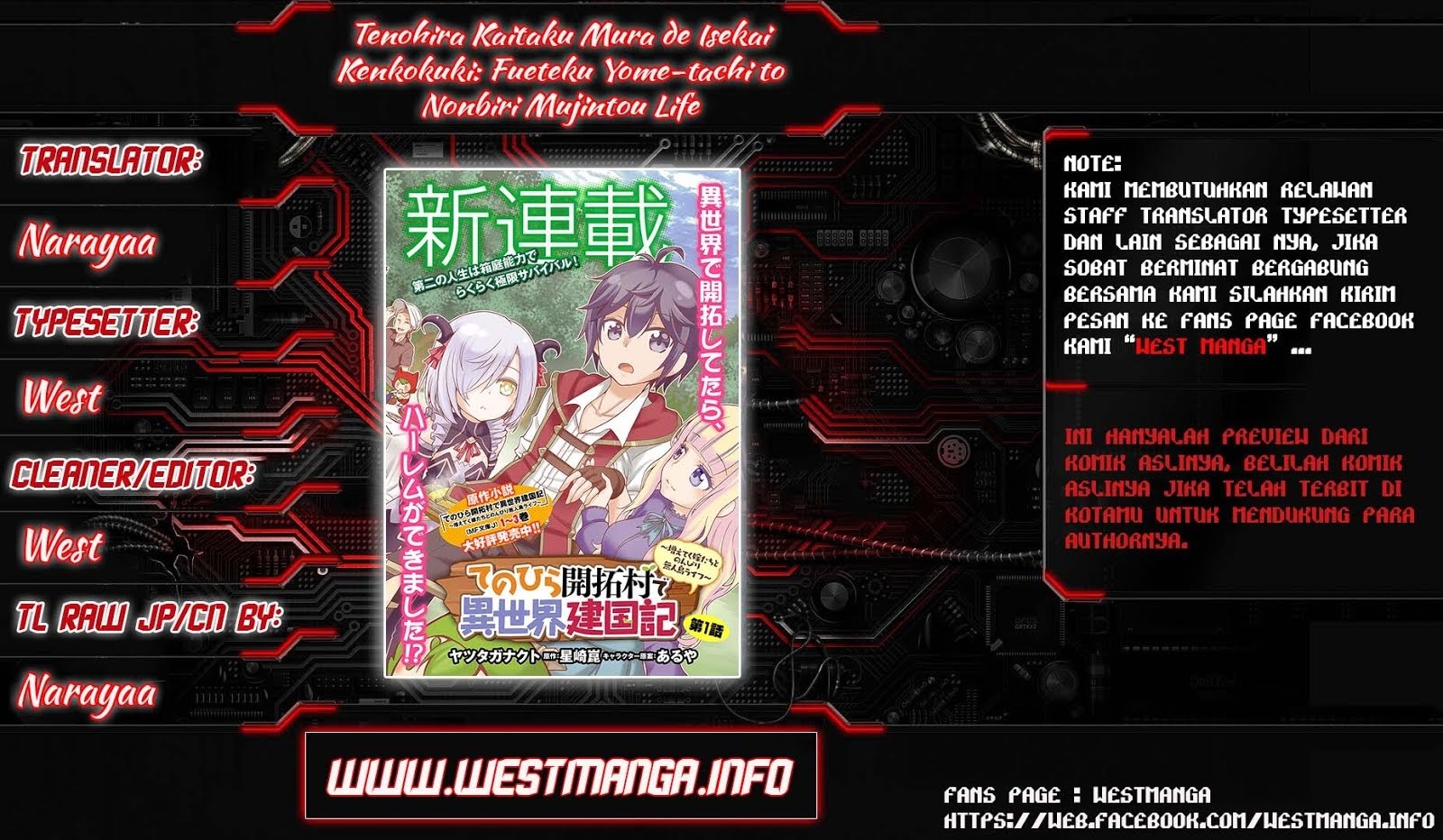 Tenohira Kaitaku Mura de Isekai Kenkokuki: Fueteku Yome-tachi to Nonbiri Mujintou Life Chapter 02 Gambar 2