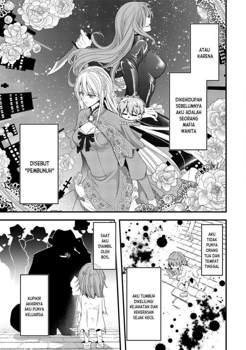 Tensei shita Onna Mafia wa Isekai de Heibon ni Kurashitai – Asashin Ikka no Hakushaku Reijou desu ga, Denshi to Akuma na Danchou ga Tsukimatottekimasu Chapter 01 Gambar 10