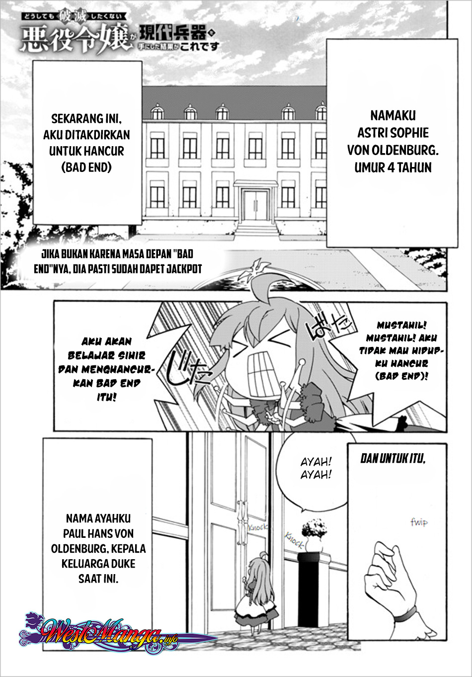 The Villainess Will Crush Her Destruction End Through Modern Firepower Chapter 02 Gambar 1