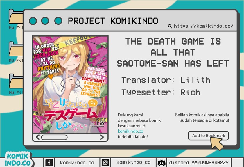 The Death Game Is All That Saotome-san Has Left Chapter 01 Gambar 1