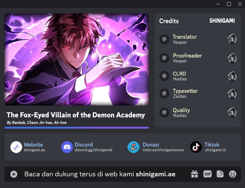The Fox-Eyed Villain Of The Demon Academy Chapter 22 Gambar 1