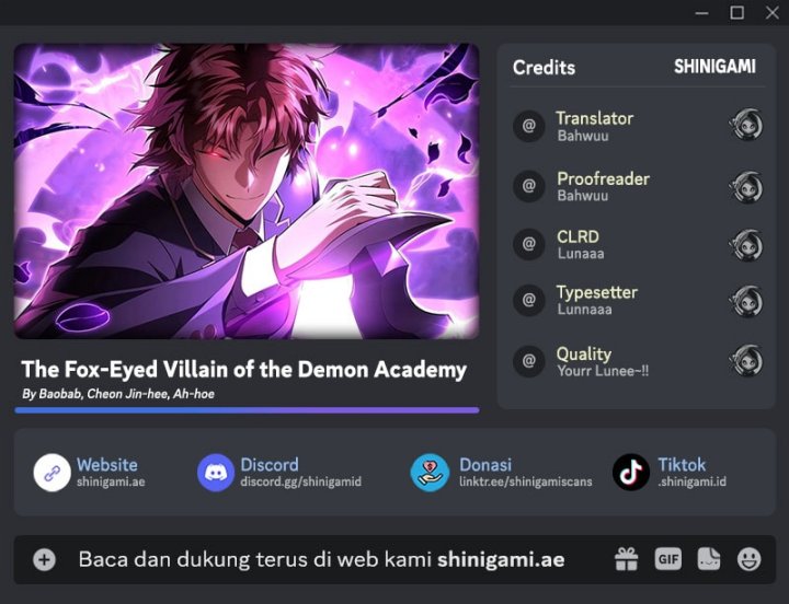 The Fox-Eyed Villain Of The Demon Academy Chapter 27 Gambar 1