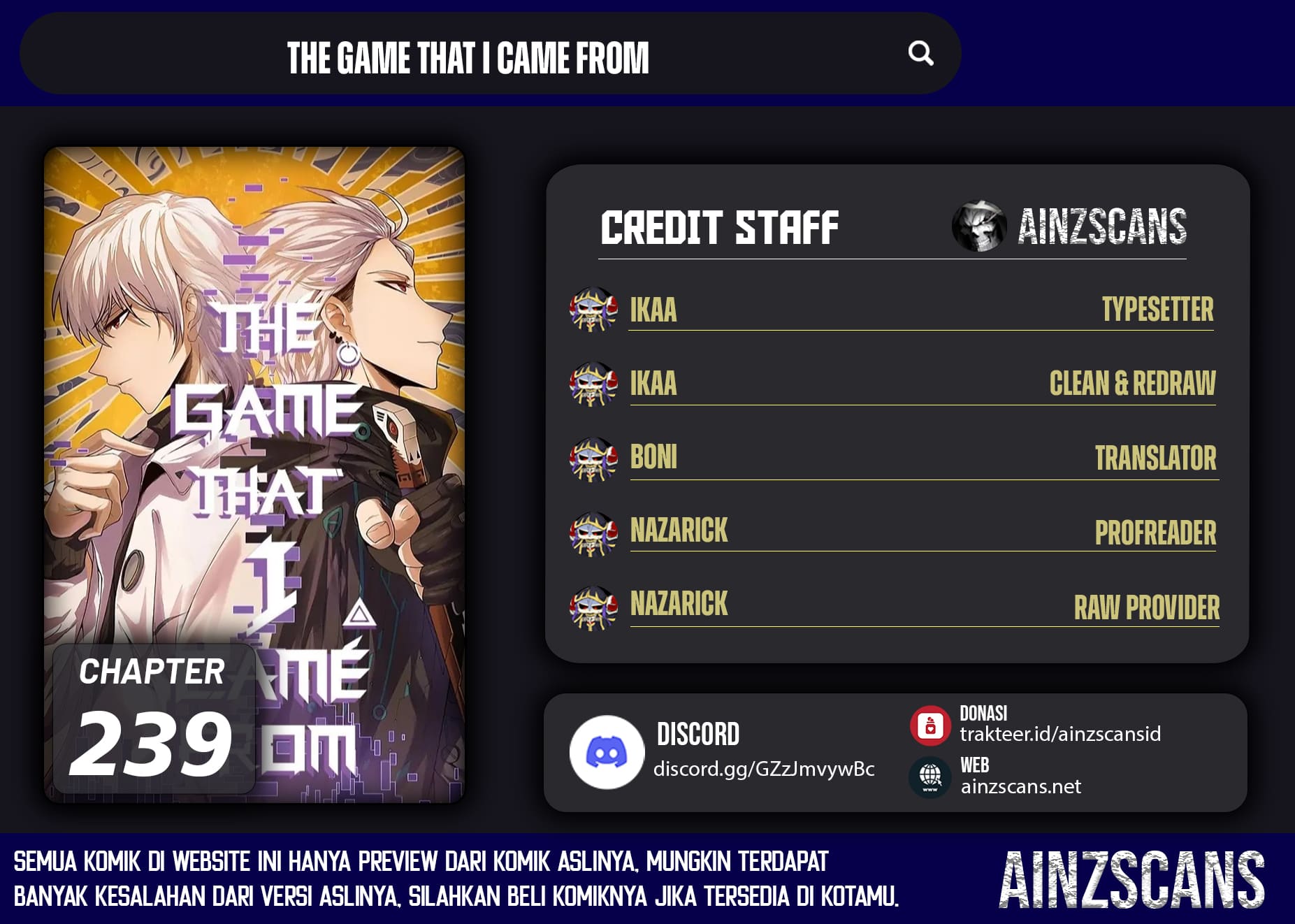 The Game That I Came From Chapter 239 Gambar 1