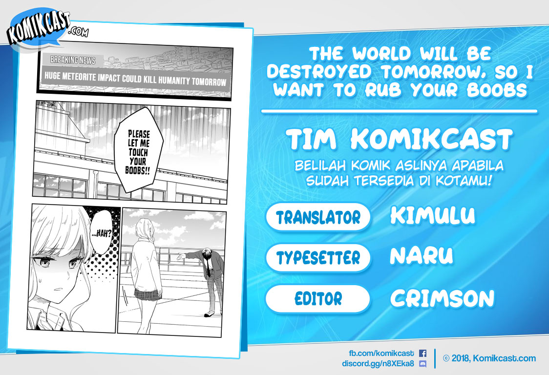 The World Will Be Destroyed Tomorrow, so I Want to Rub Your Boobs Chapter 05 Gambar 1