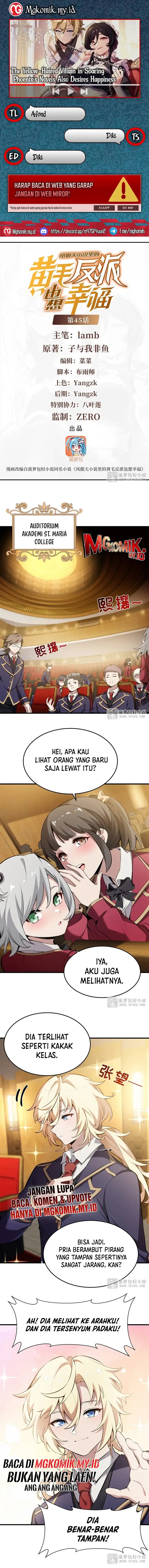 The Yellow-haired Villain in Female Main Character’s Novel wants Happiness Chapter 45 Gambar 1