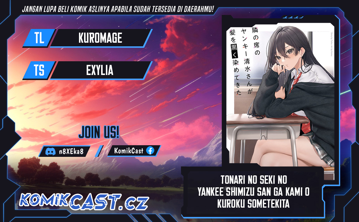 Tonari no Seki no Yankee Shimizu-san ga Kami o Kuroku Sometekita Chapter 02 Gambar 1