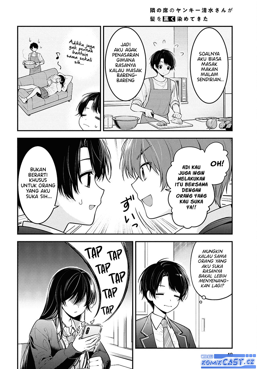 Tonari no Seki no Yankee Shimizu-san ga Kami o Kuroku Sometekita Chapter 02 Gambar 5