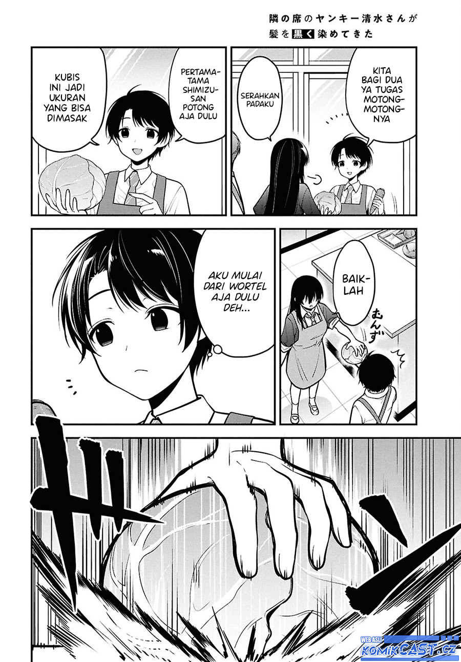Tonari no Seki no Yankee Shimizu-san ga Kami o Kuroku Sometekita Chapter 02 Gambar 11