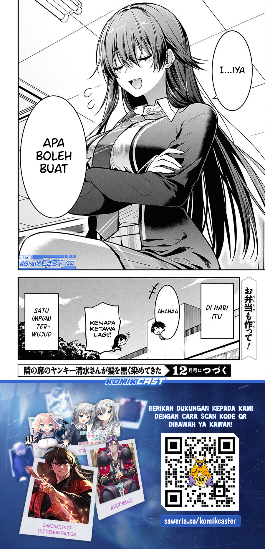 Tonari no Seki no Yankee Shimizu-san ga Kami o Kuroku Sometekita Chapter 02 Gambar 35
