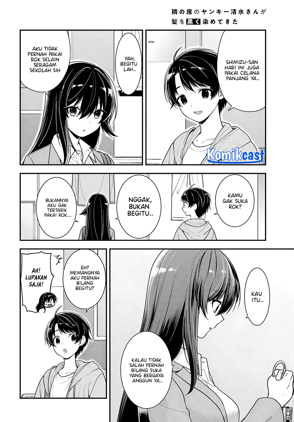 Tonari no Seki no Yankee Shimizu-san ga Kami o Kuroku Sometekita Chapter 06 Gambar 5