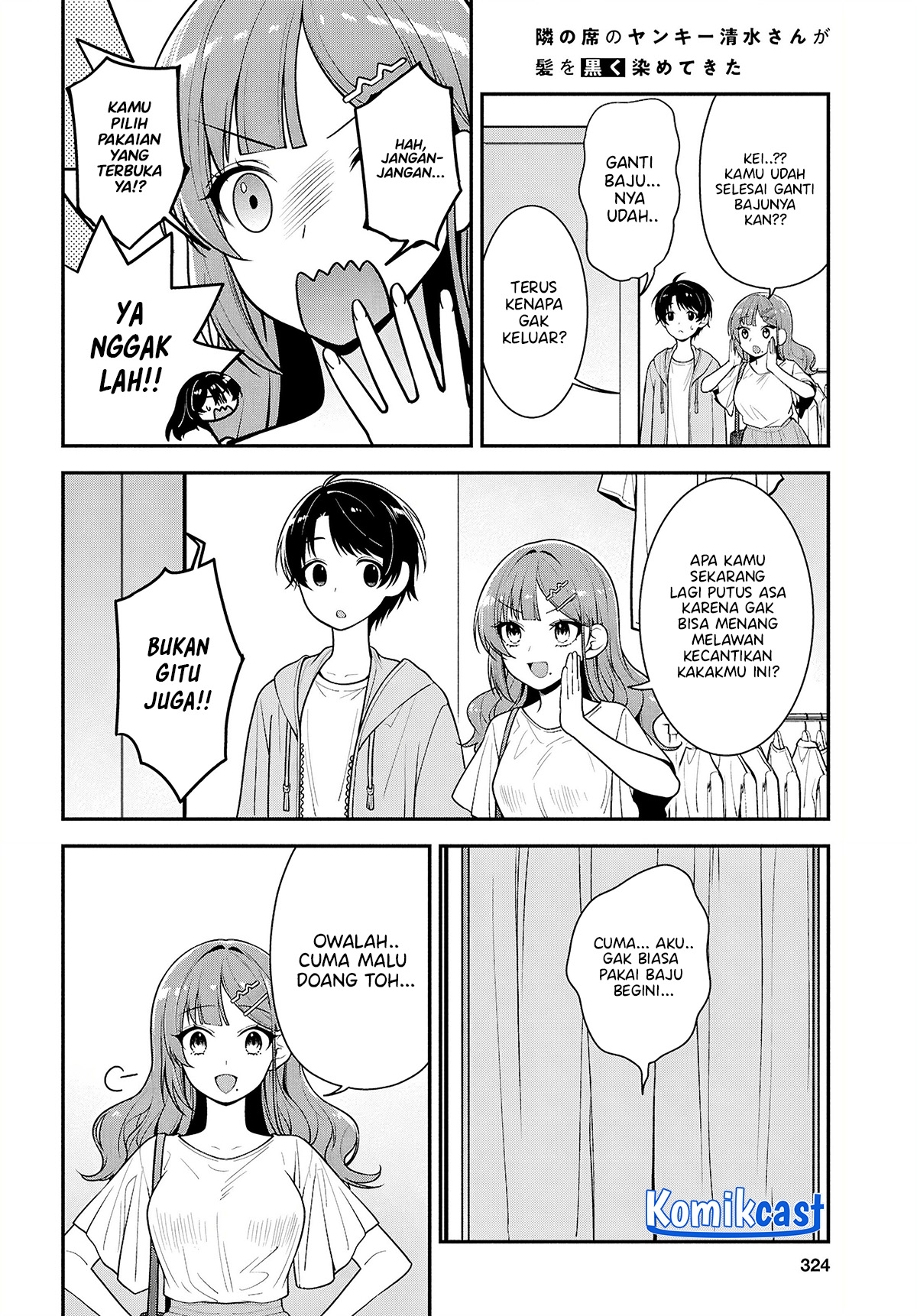 Tonari no Seki no Yankee Shimizu-san ga Kami o Kuroku Sometekita Chapter 06 Gambar 13