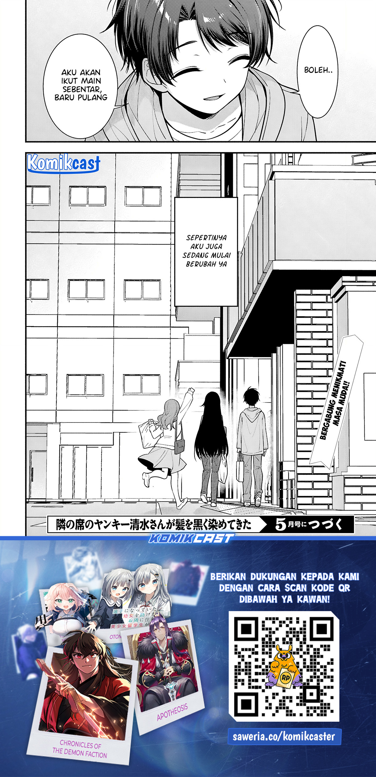 Tonari no Seki no Yankee Shimizu-san ga Kami o Kuroku Sometekita Chapter 06 Gambar 28