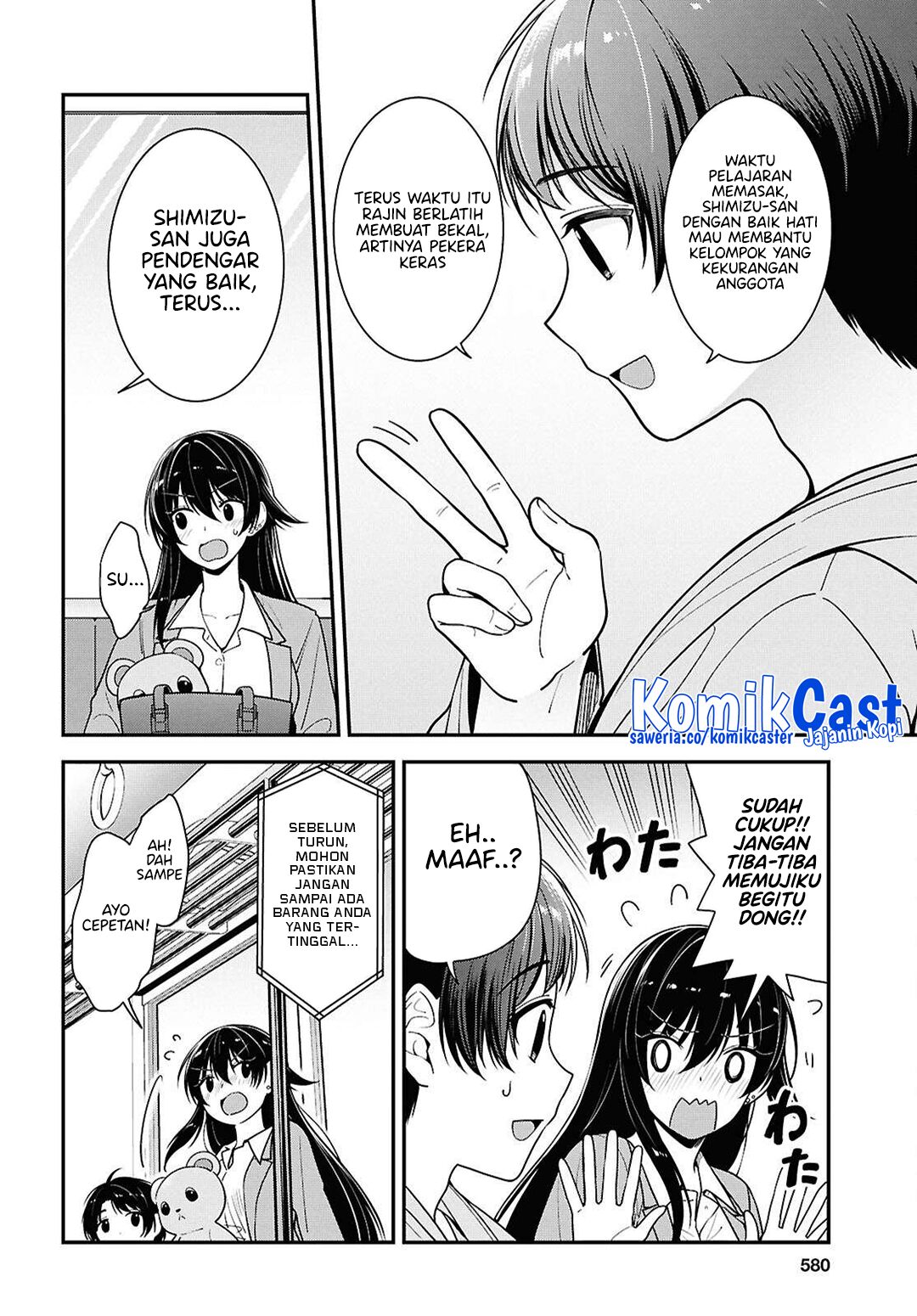 Tonari no Seki no Yankee Shimizu-san ga Kami o Kuroku Sometekita Chapter 08 Gambar 7