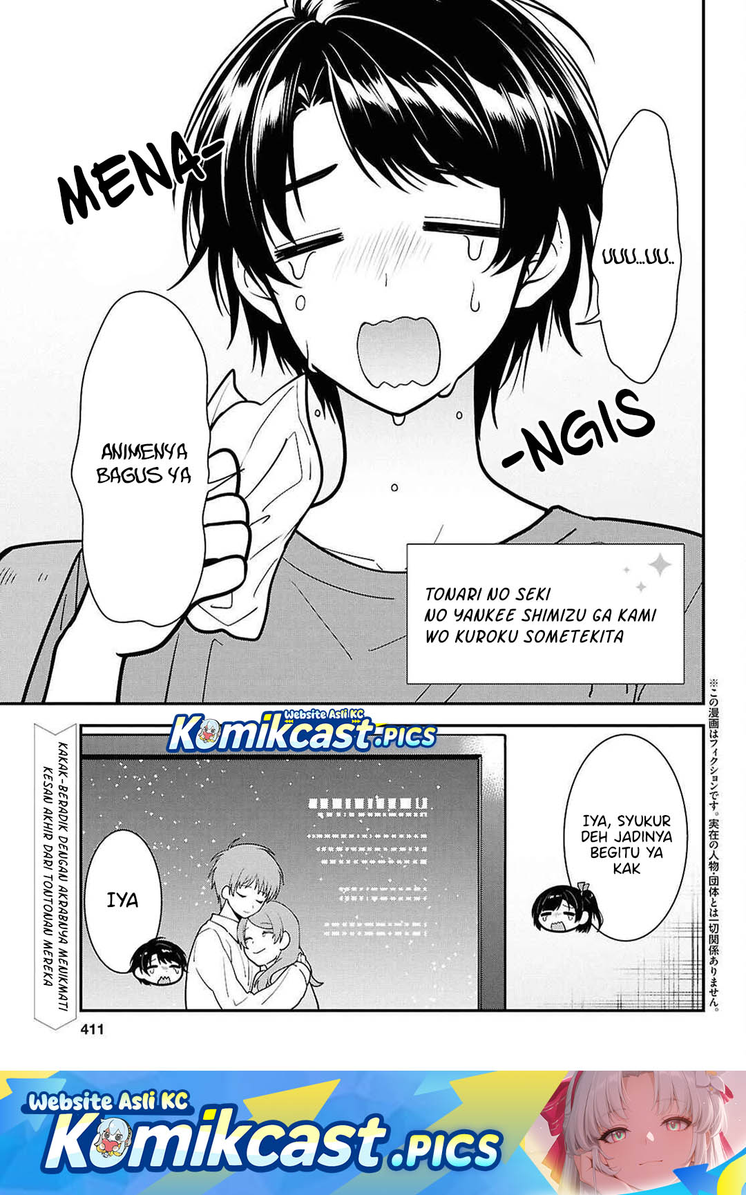 Tonari no Seki no Yankee Shimizu-san ga Kami o Kuroku Sometekita Chapter 12 Gambar 2