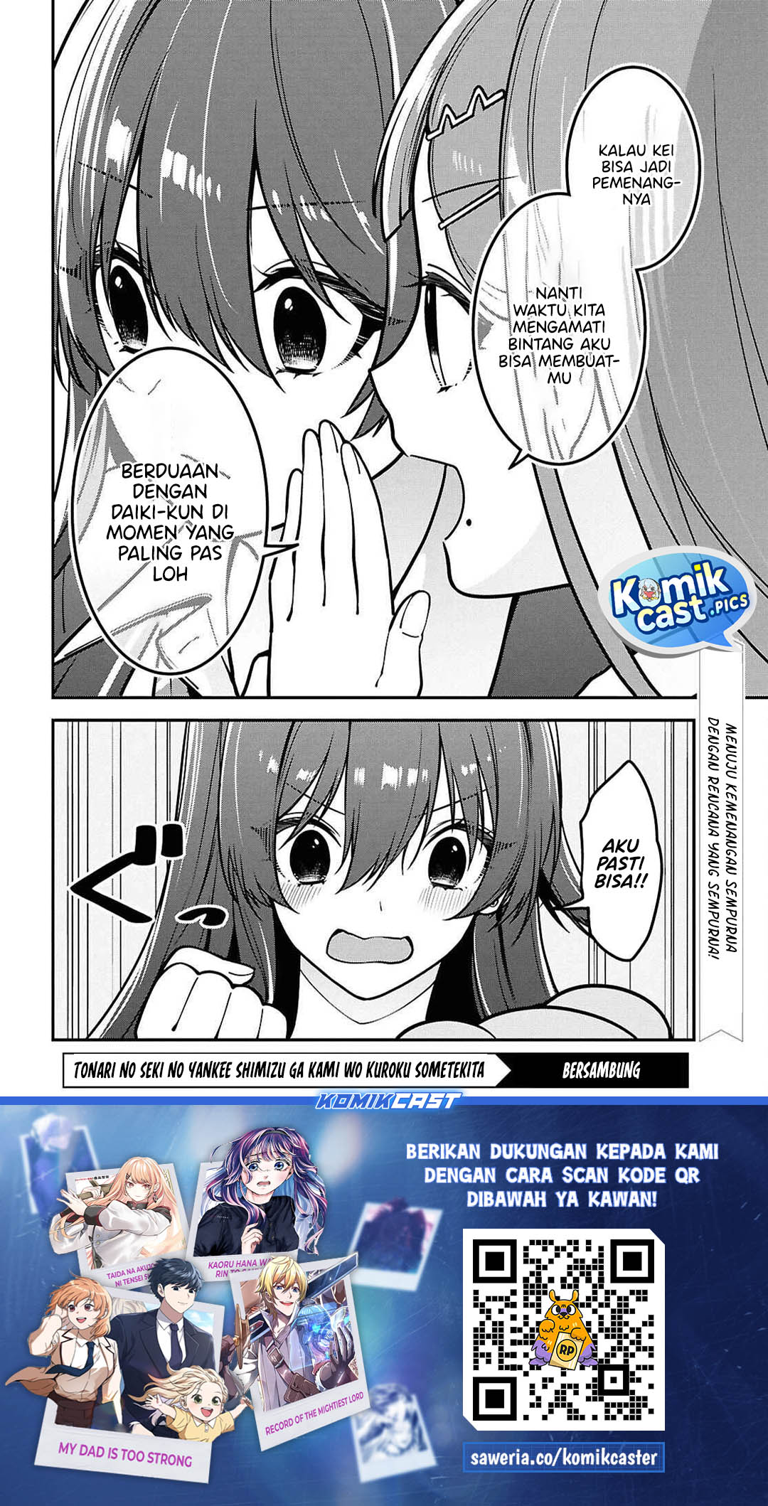 Tonari no Seki no Yankee Shimizu-san ga Kami o Kuroku Sometekita Chapter 12 Gambar 41