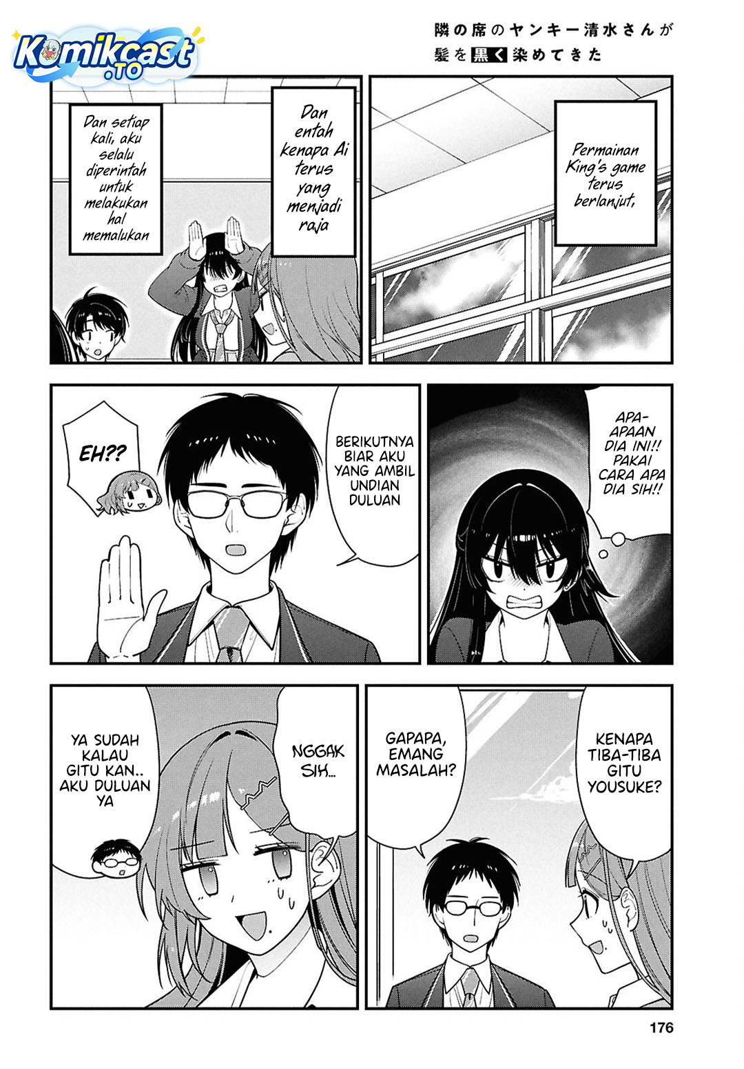 Tonari no Seki no Yankee Shimizu-san ga Kami o Kuroku Sometekita Chapter 14 Gambar 26